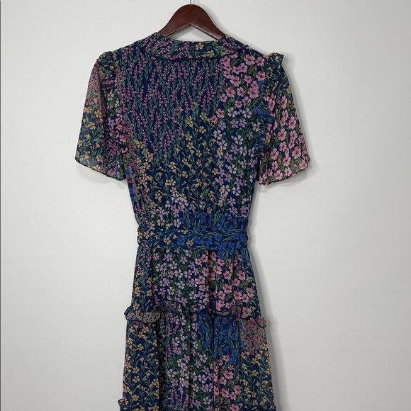 Rachel Parcell Floral V-Neck Ruffle Dress Size 6 - Picture 10 of 12